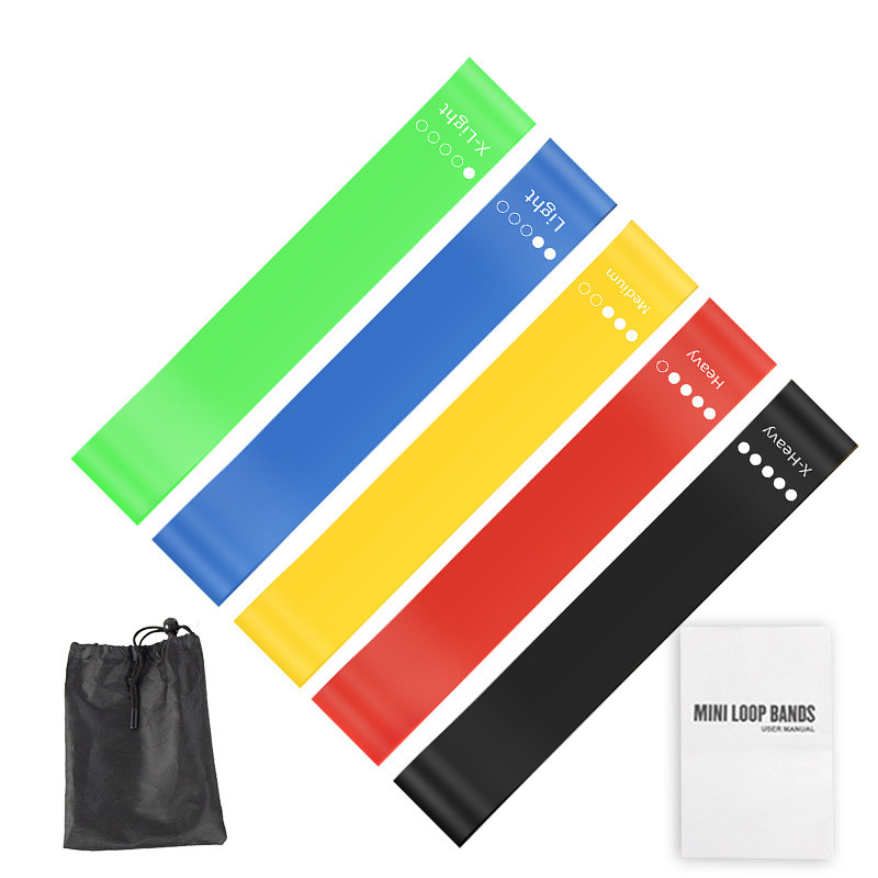 Yoga Fitness Resistance Band - 5-delige TPE weerstandsbandenset met opbergtas &