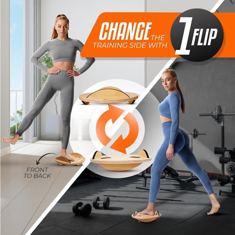 Houten fitness balansbord voor - Yoga Fitness Training recensie en prijs